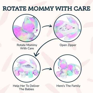 PixieCrush Unicorn Cat Plushie for Girls Ages 3-8