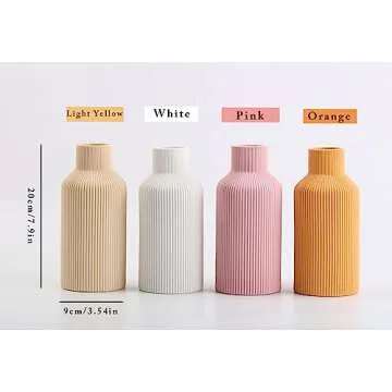 Pink Ceramic Flower Vase for Modern Home Decor