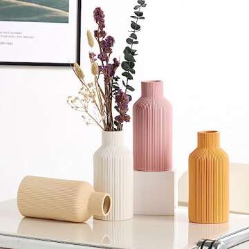 Pink Ceramic Flower Vase for Modern Home Decor