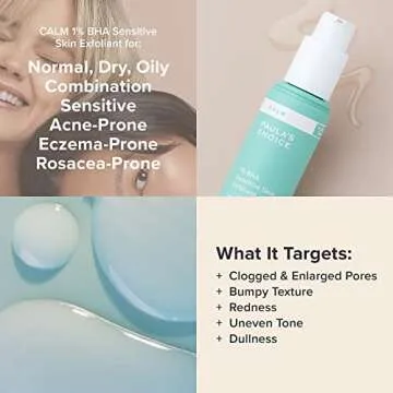 Paula’s Choice CALM 1% Sensitive Skin BHA Exfoliant, Salicylic Acid Lotion for Large, Clogged Pores, Calms + Soothes Redness, Suitable for Rosacea-Prone & Eczema-Prone Skin, Fragrance-Free, 3.3 Fl Oz