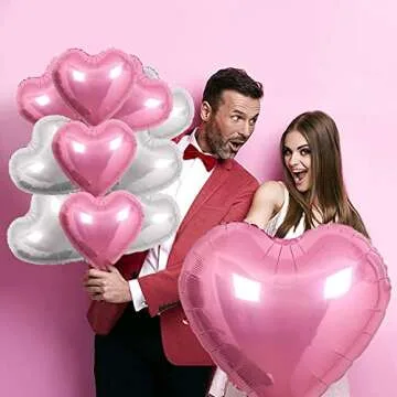Valentines Day Heart Foil Balloons Romantic Decorations
