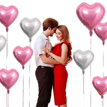 Valentines Day Heart Foil Balloons Romantic Decorations