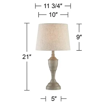 Rustic Farmhouse Accent Table Lamps Set of 2 by 360 Lighting