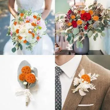 Phliofd 72 PCS Dried Craspedia Billy Balls Flowers, 18” Natural Dried Flowers Bouquet for Vase Flo...