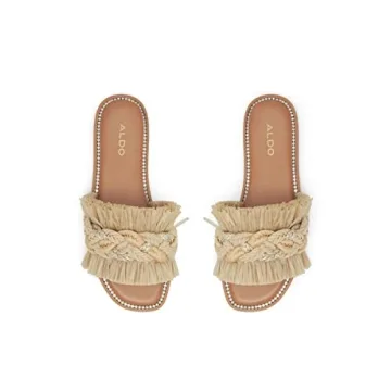 ALDO Women's RATTANA Flat Sandal, Natural, 7.5