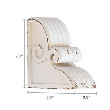 Distressed White Decorative Bookends - Rustic Charm