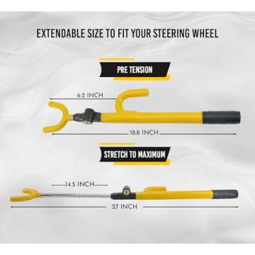 Ultra Secure Car Steering Wheel Locks with Anti Theft Device