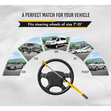 Ultra Secure Steering Wheel Lock for Cars and Trucks