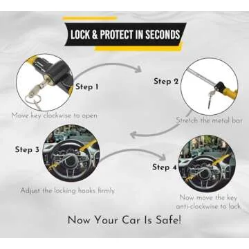 Ultra Secure Steering Wheel Lock for Cars and Trucks