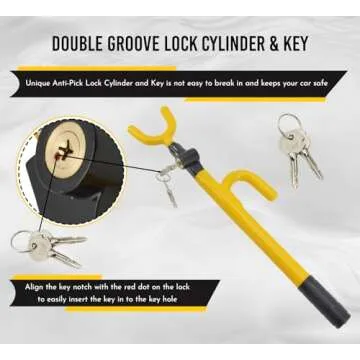 Ultra Secure Steering Wheel Lock for Cars and Trucks