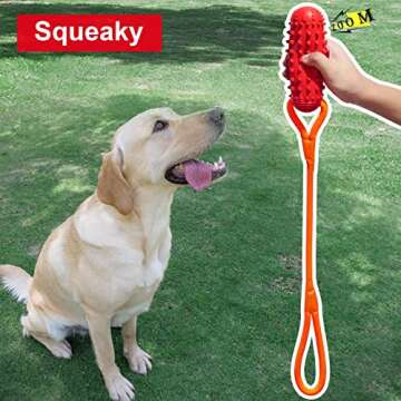 Tough Dog Toys for Aggressive Chewers, Casnaitt Squeaky Dog Toys for Large Dogs Aggressive Chewers, Durable Rope Toy with Rubber for Medium Dog, Tug Toys for Aggressive Chewer Small Medium Large Breed