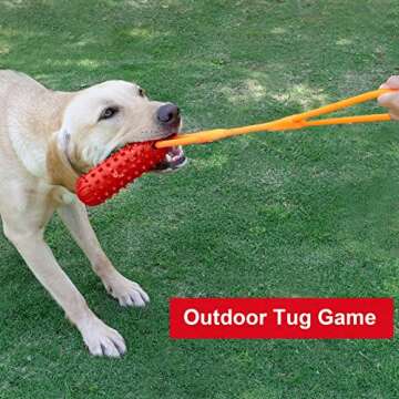 Tough Dog Toys for Aggressive Chewers, Casnaitt Squeaky Dog Toys for Large Dogs Aggressive Chewers, Durable Rope Toy with Rubber for Medium Dog, Tug Toys for Aggressive Chewer Small Medium Large Breed
