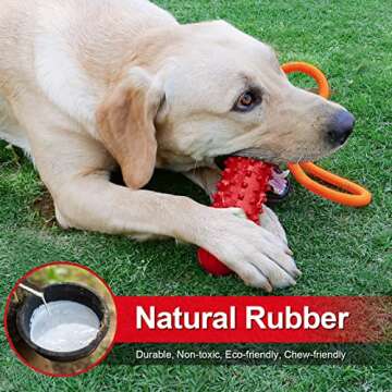 Tough Dog Toys for Aggressive Chewers, Casnaitt Squeaky Dog Toys for Large Dogs Aggressive Chewers, Durable Rope Toy with Rubber for Medium Dog, Tug Toys for Aggressive Chewer Small Medium Large Breed