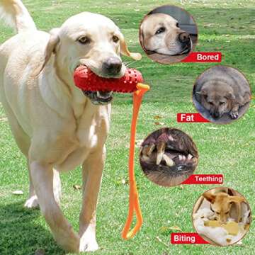 Tough Dog Toys for Aggressive Chewers, Casnaitt Squeaky Dog Toys for Large Dogs Aggressive Chewers, Durable Rope Toy with Rubber for Medium Dog, Tug Toys for Aggressive Chewer Small Medium Large Breed