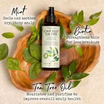 Scalp Relief Tea Tree Leave-In Conditioner, Relieve Itchy, Dry Scalp, Detangles Hair, 240ml/8 fl oz