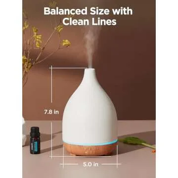 InnoGear Oil Diffuser, 300ML Ceramic Diffuser for Essential Oils Handcrafted Aromatherapy Diffuser U...