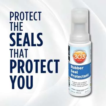 303 Products Rubber Seal Protectant – Protects & Conditions Seals on Doors, Windows, Hoods, Trunks | Rejuvenates Color & Flexibility of Old & Dry Seals | Weatherproofing & UV Protection, 3.4 fl.oz
