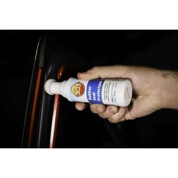 303 Products Rubber Seal Protectant – Protects & Conditions Seals on Doors, Windows, Hoods, Trunks | Rejuvenates Color & Flexibility of Old & Dry Seals | Weatherproofing & UV Protection, 3.4 fl.oz