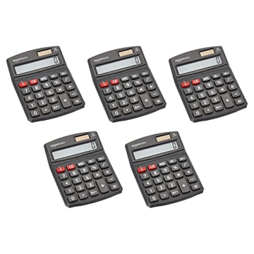 Amazon Basics LCD 8-Digit Desktop Calculator 5 Pack