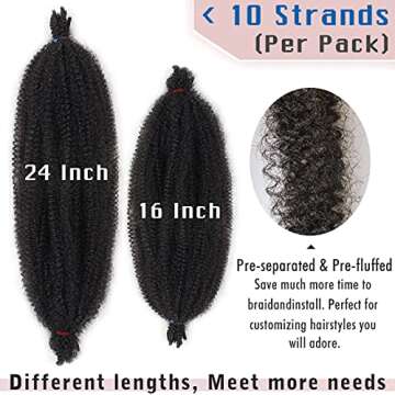 16 Inch Pre-Separated Springy Afro Twist Hair 8 Packs Wine Red Spring Twist For Distressed Soft Locs Synthetic Crochet Braiding Hair Long Marley Twist Hair Extension For Women(10 Strands/Pack,BUG#)