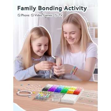 ARTDOT 5342 PCS Clay Beads for Friendship Bracelets Making Kit, 24 Rainbow Colors Jewelry Making Supplies Heishi Beads with Elastic String and Organizer Gifts