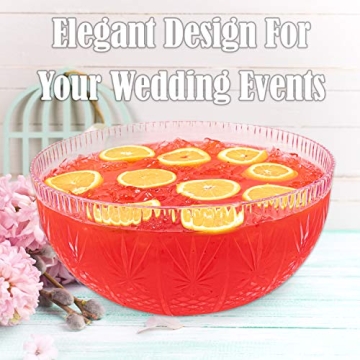 Elegant Plastic Punch Bowl with Ladle 3 Gallon