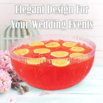 Elegant Plastic Punch Bowl with Ladle 3 Gallon