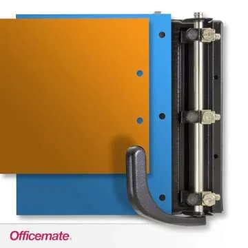 Officemate Heavy Duty Adjustable 2-3 Hole Punch with Lever Handle, 32-Sheet Capacity, Black (90078)