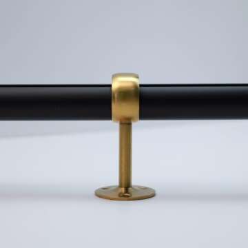 Coshar 4 PCS 1-1/2 Inch(38mm) Dia. Heavy Duty Stainless Steel Shower Curtain Closet Curtain Rod Holder Ceiling-Mounted & Wall-Mounted Bracket Closet Pole Flange Sockets Drapery Rods Supports - Gold