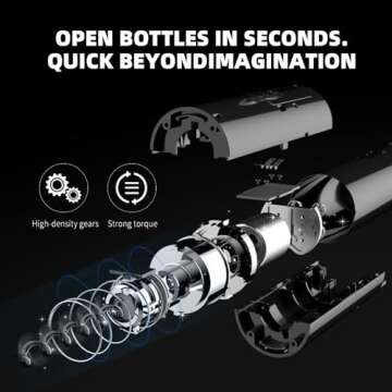 Wine Bottle Opener Electric Wine Bottle Openers，Battery Operated Automatic Wine Corkscrew for Wine Lovers Gift Women Men (Black)