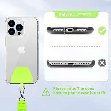 CACOE Phone Lanyard 2 Pcs Adjustable Neck Strap,4 Pcs Patches,Universal Crossbody Multifuctional Patch Cell Phone Lanyards Compatible with Most Smartphones(Black+Green)