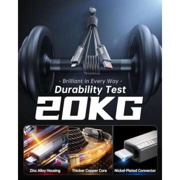 Vexipia 4-in-1 USB C Cable 60W Fast Charging Cord