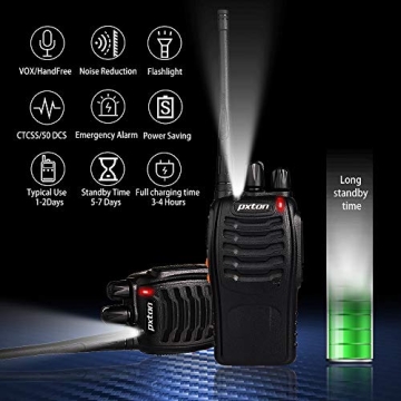 Pxton Long Range Two Way Radios with Headphones - 6 Pack
