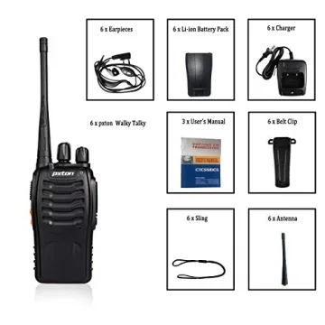 Pxton Long Range Two Way Radios with Headphones - 6 Pack