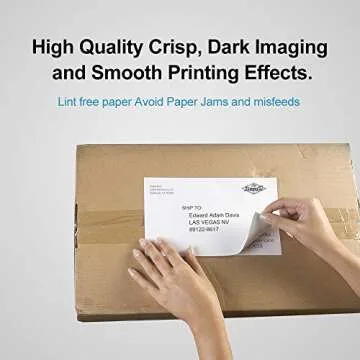 4x6 Thermal Direct Shipping Labels, Shipping Label Printer Paper ?Fan-Fold Mailing Labels for Desktop Label Printer, Self-Adhesive Compatible with Zebra, Rollo, Dymo, MUNBYN, USPS 4" x 6", 500-Pack