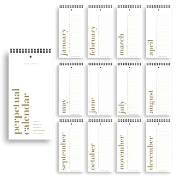 Bliss Collections Perpetual Calendar, Important Dates to Remember, Monthly and Daily Wall Hanging Or...