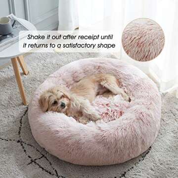 WESTERN HOME WH Calming Dog Bed & Cat Bed, Anti-Anxiety Donut Dog Cuddler Bed, Warming Cozy Soft Dog...