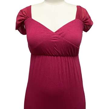 COSYOU Maternity Dress for Photoshoot Fluffy Pregnancy Party Flowy Baby Shower Dress Off Shoulder Soft Cotton Tops with Chiffon Train (Wine Red, One Size)