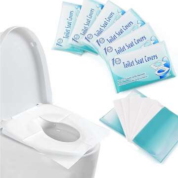 Disposable Toilet Seat Covers - XL 60 Pack, Eco-Friendly & Travel-Ready