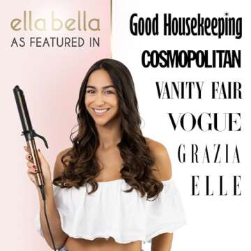 ELLA BELLA® Curling Iron 1 Inch • Professional Hair Curler • Curling Wand • Ceramic Curling I...