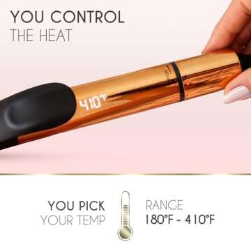 ELLA BELLA® Curling Iron 1 Inch • Professional Hair Curler • Curling Wand • Ceramic Curling Irons • Transform Your Look in Seconds • Suitable for All Hair Types • Say Goodbye to Heat Damage