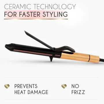 ELLA BELLA® Curling Iron 1 Inch • Professional Hair Curler • Curling Wand • Ceramic Curling Irons • Transform Your Look in Seconds • Suitable for All Hair Types • Say Goodbye to Heat Damage