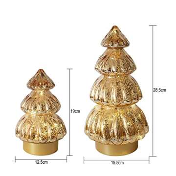Battery-Operated Mercury Glass Christmas Tree Set