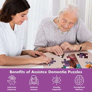 Assistex Dementia Puzzle 12 Large Pieces Jigsaw – Build in Box Dementia Activity for Seniors – D...