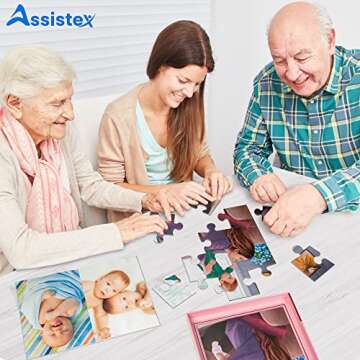 Assistex Dementia Puzzle 12 Large Pieces Jigsaw – Build in Box Dementia Activity for Seniors – Dementia Game for Elderly with Conversation Prompts – Dementia Gift Alzheimer's Puzzle (Mother's Love)