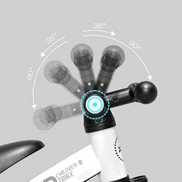 XJD 7 in 1 Toddler Bike with Push Handle,Tricycles for 1 to 3 Years Old, Toddler Tricycle with Push Handle for Boy Girl, Baby Balance Bike with Adjustable Seat Height and Removable Pedal (White)