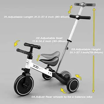XJD 7 in 1 Toddler Bike for 1-3 Years - Versatile Fun