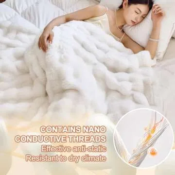 Moenchy Faux Fur Thick Throw Blanket for Living Room