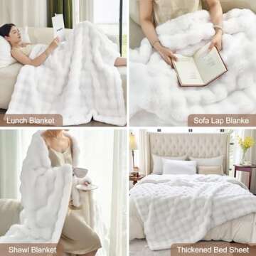 Moenchy Faux Fur Thick Throw Blanket for Living Room