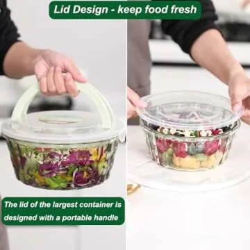 Taiuloo Salad Bowl Set Stylish Food Storage Solution